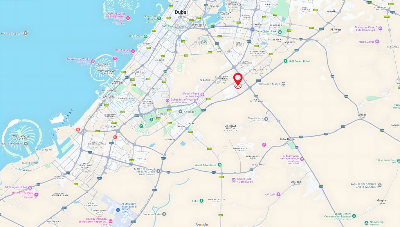 Celesto Tower 4 on the Dubai map