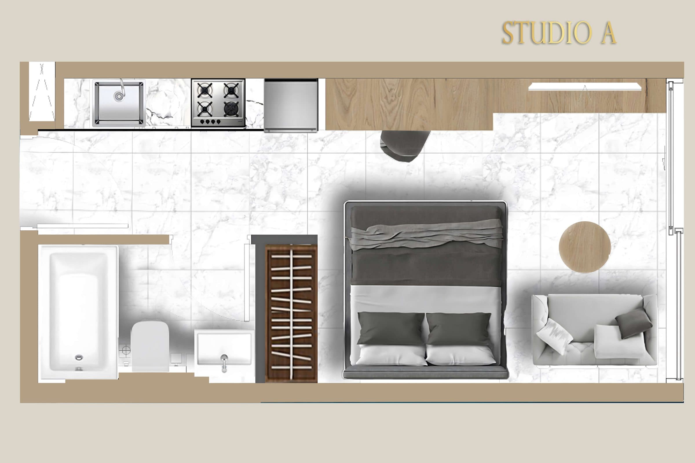 Studio A floor plan