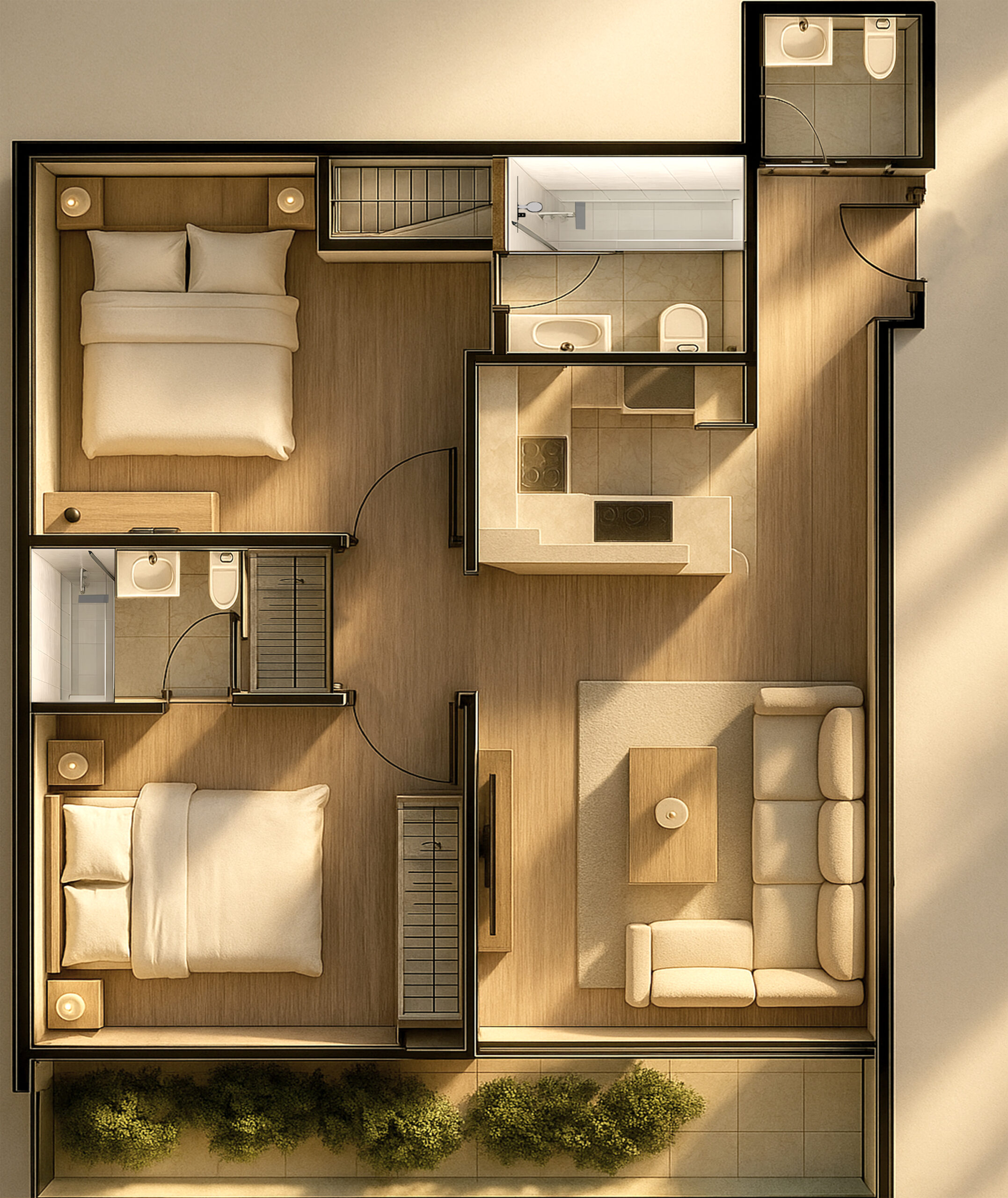 2 Bedroom Plan 1
