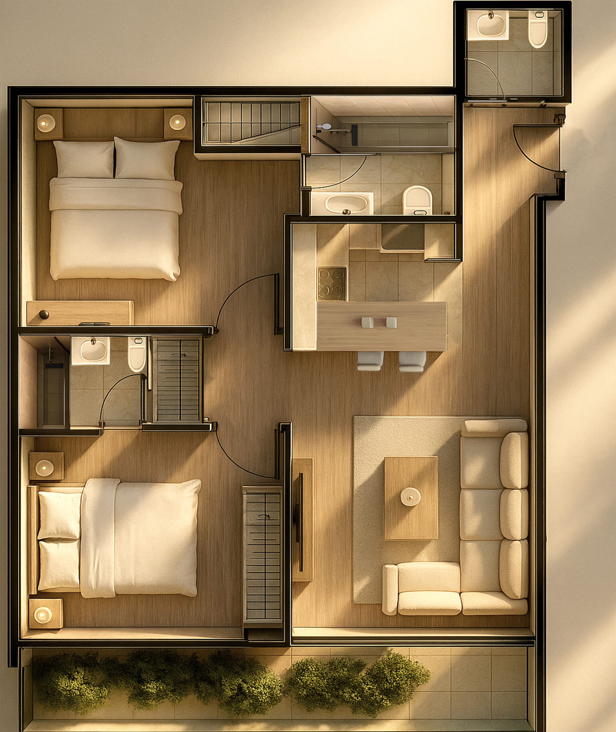 2 Bedroom Plan 2